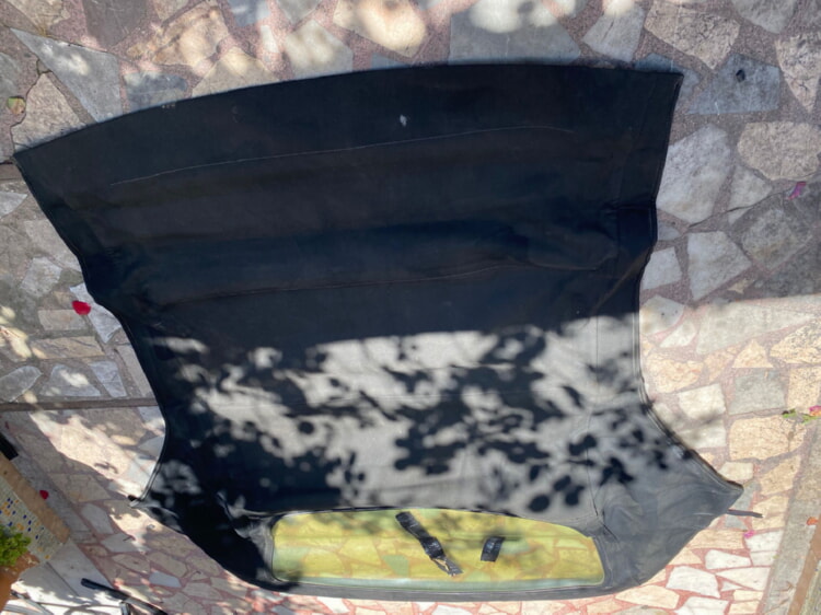 BMW E36 CABRİO UYUMLU ORJİNAL TENTE DIŞ BEZİ SİYAH SIFIR GİBİ HATASIZ CAMI DEĞİŞECEK ÇIKMA 